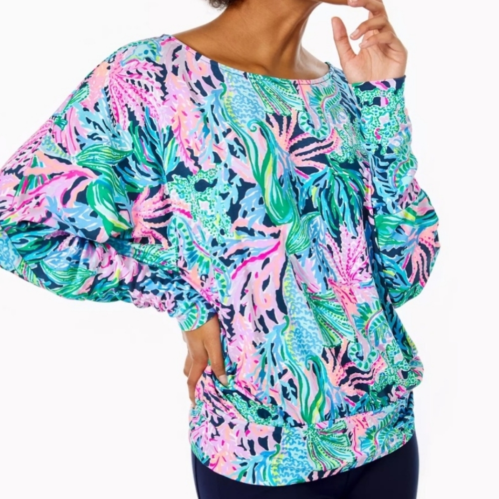XS Lilly Pultizer Eiza Top High Tide Navy